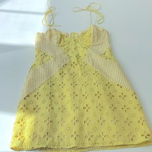 For love and lemons yellow mini dress